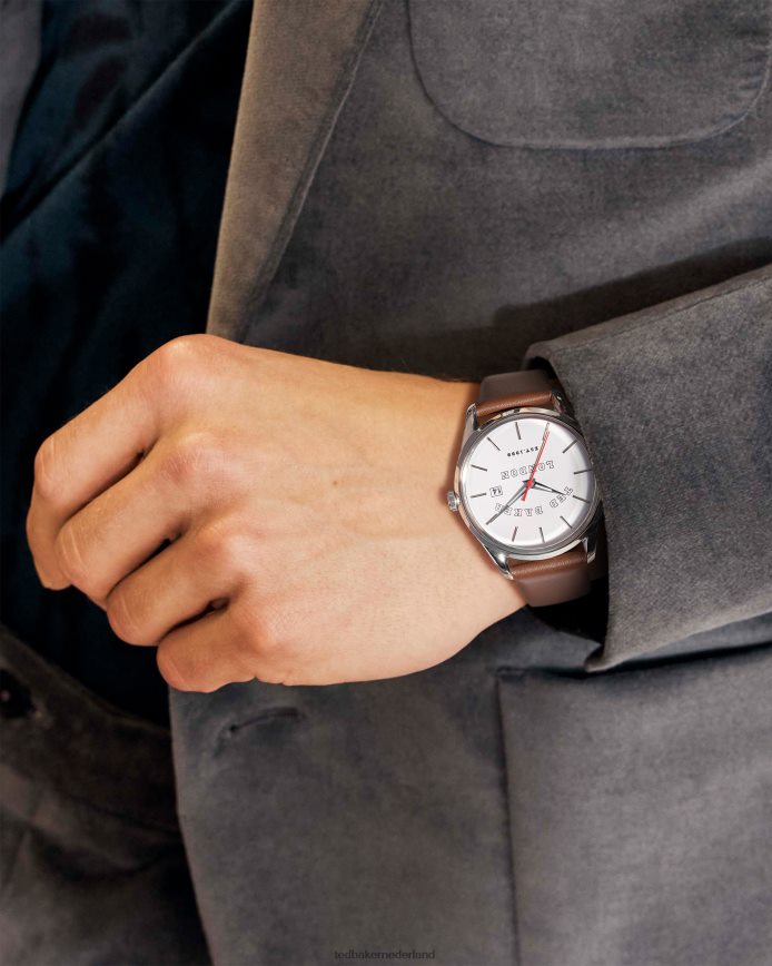 Ted Baker Brickk leren bandhorloge bruin accessoires Heren 6R02N2042