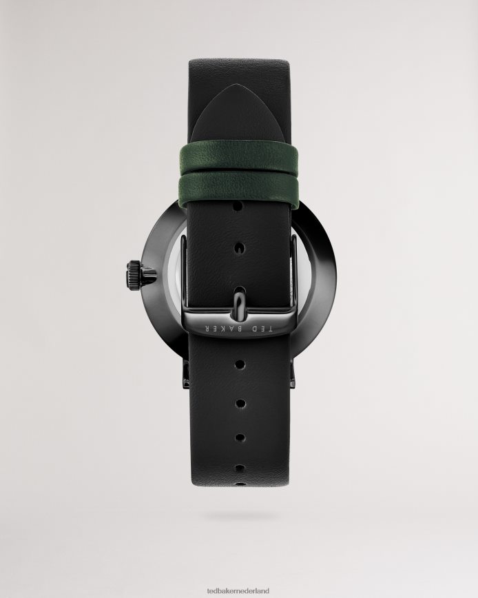 Ted Baker timene zwart horloge met gladde leren band zwart accessoires Heren 6R02N1904