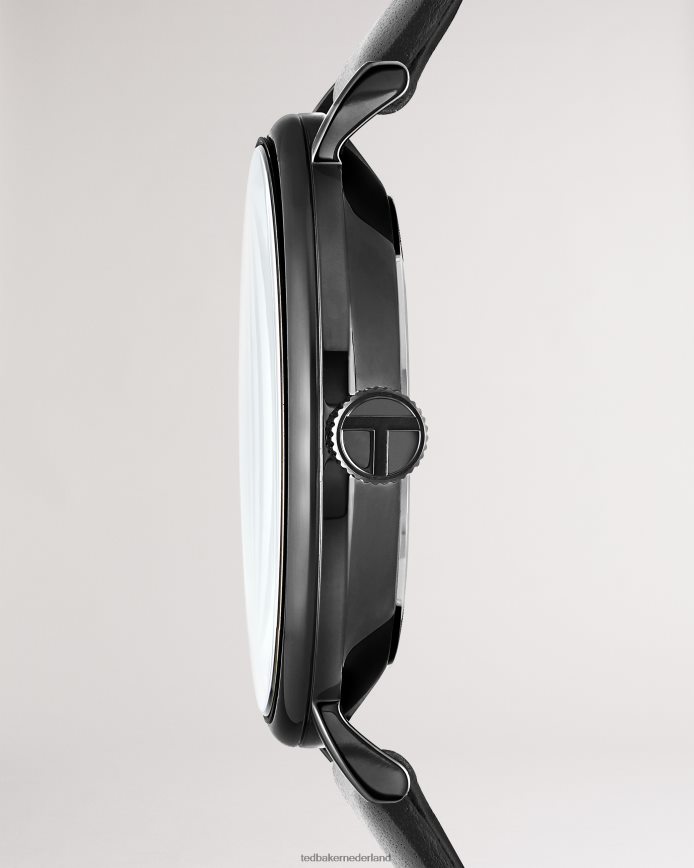 Ted Baker timene zwart horloge met gladde leren band zwart accessoires Heren 6R02N1904