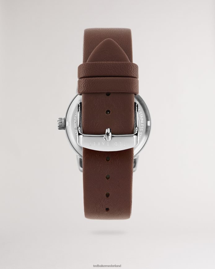 Ted Baker ver lederen band monogram horloge bruinen accessoires Heren 6R02N1908