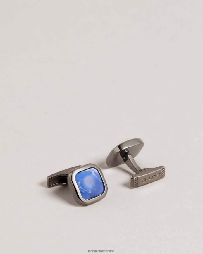 Ted Baker gemarmerde gemarmerde manchetknopen blauw accessoires Heren 6R02N1961