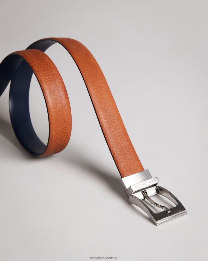 Ted Baker Omkeerbare leren riem van Karmer bruinen accessoires Heren 6R02N1842