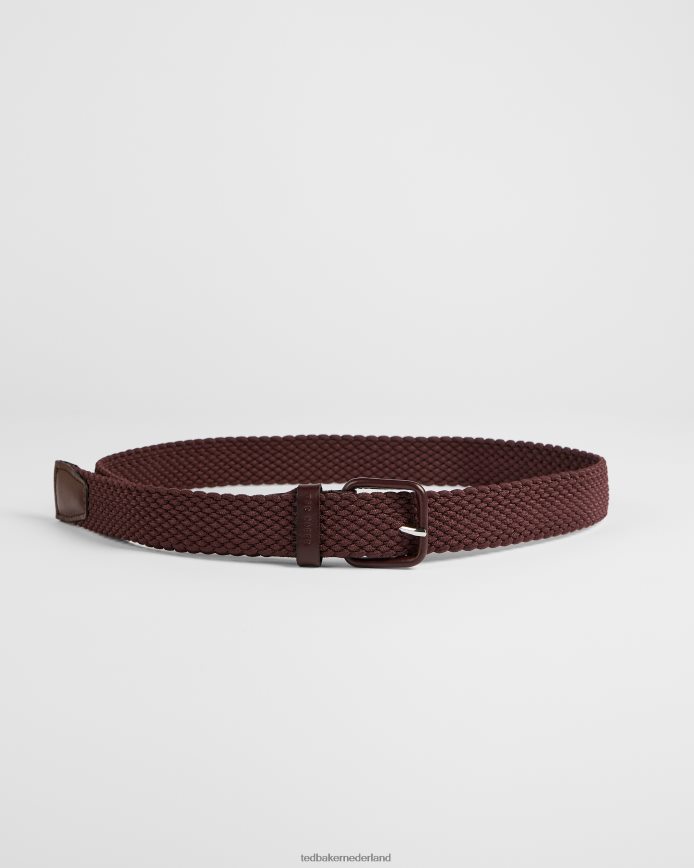 Ted Baker albea gekleurde elastische riem ossenbloed accessoires Heren 6R02N2081
