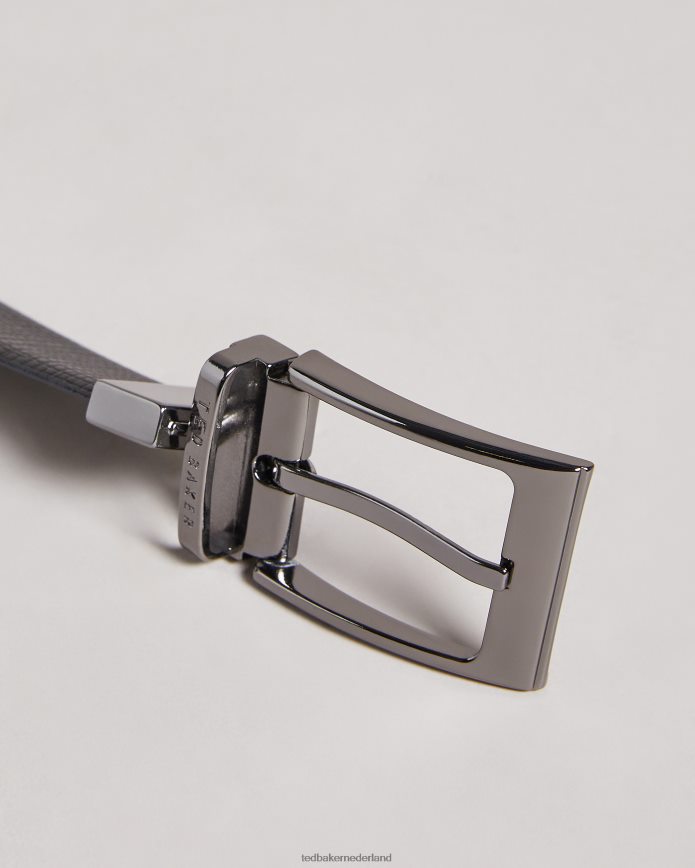 Ted Baker dubbele leren omkeerbare riem met kruismotief zwart accessoires Heren 6R02N1988