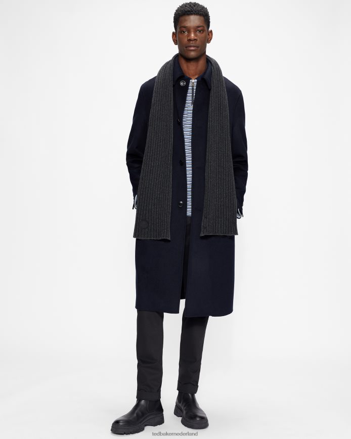 Ted Baker camen sjaal met veststeek donkergrijs accessoires Heren 6R02N2085