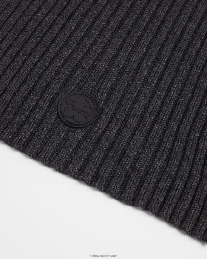 Ted Baker camen sjaal met veststeek donkergrijs accessoires Heren 6R02N2085