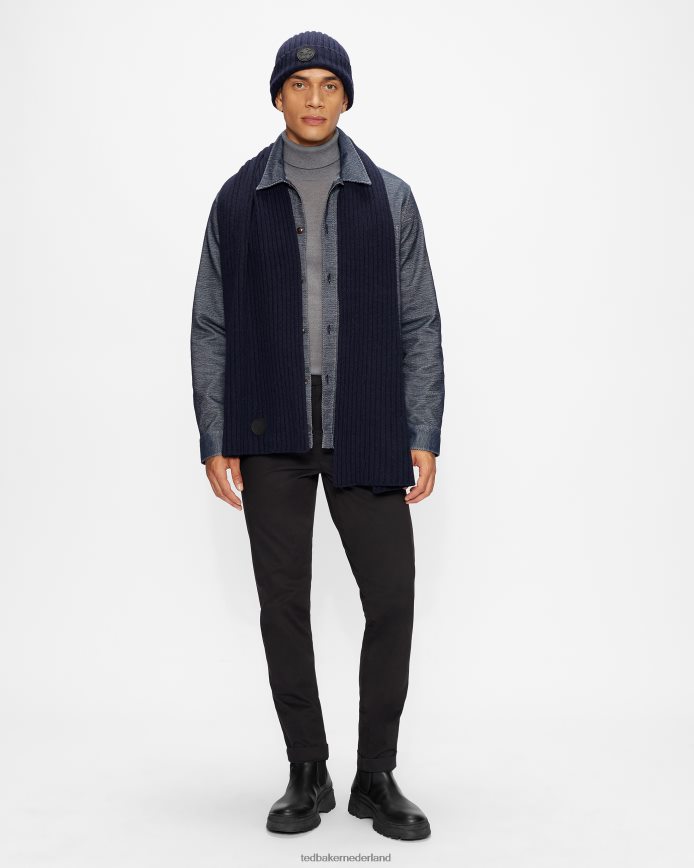 Ted Baker camen sjaal met veststeek marine accessoires Heren 6R02N2082
