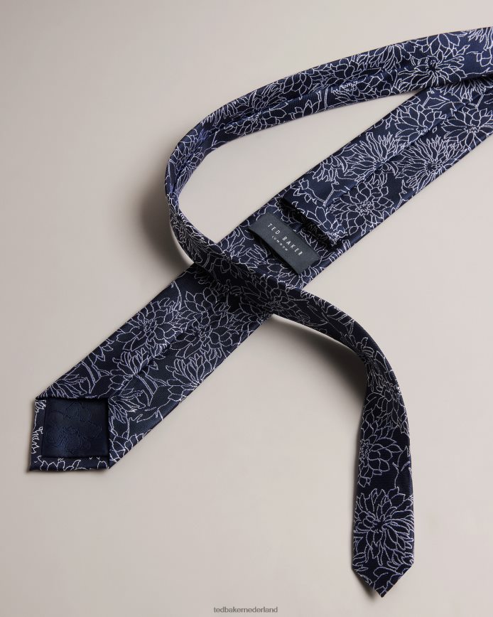 Ted Baker Belice zijden stropdas met bloemenjacquard marine accessoires Heren 6R02N1917