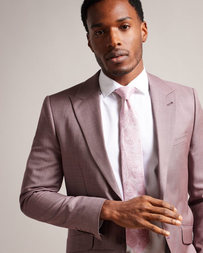 Ted Baker Meews paisley zijden stropdas donker roze accessoires Heren 6R02N2040