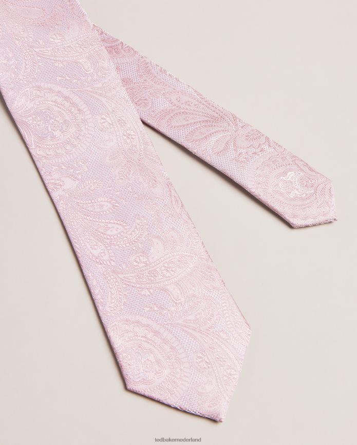 Ted Baker Meews paisley zijden stropdas donker roze accessoires Heren 6R02N2040