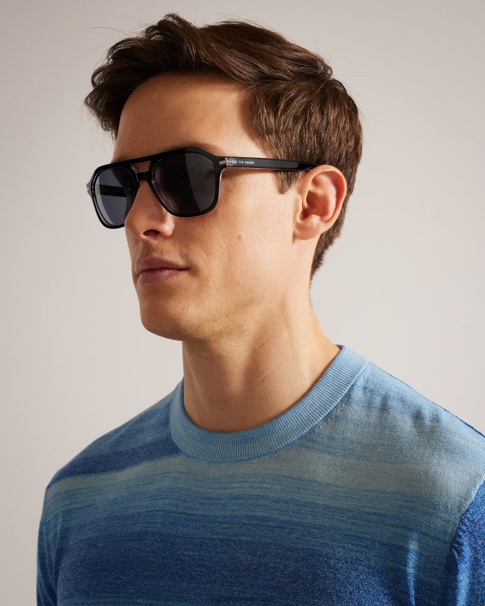 Ted Baker blkavi geometrische pilotenzonnebril zwart accessoires Heren 6R02N2060