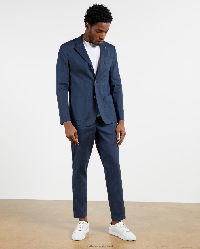 Ted Baker Blazer van yucca-linnenmix marine kleding Heren 6R02N1639