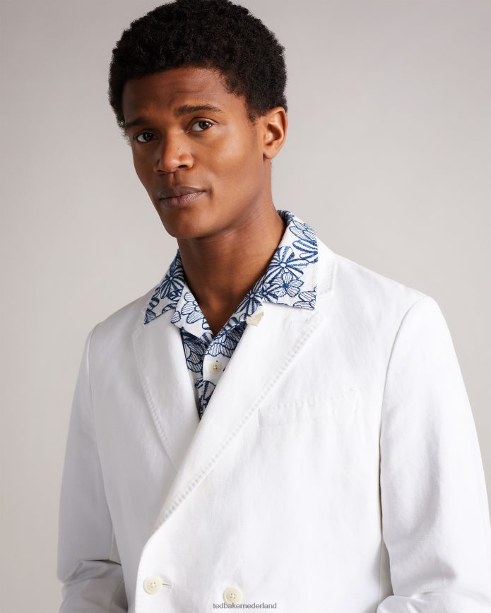 Ted Baker ithon ottoman blazer met dubbele rij knopen wit kleding Heren 6R02N1398
