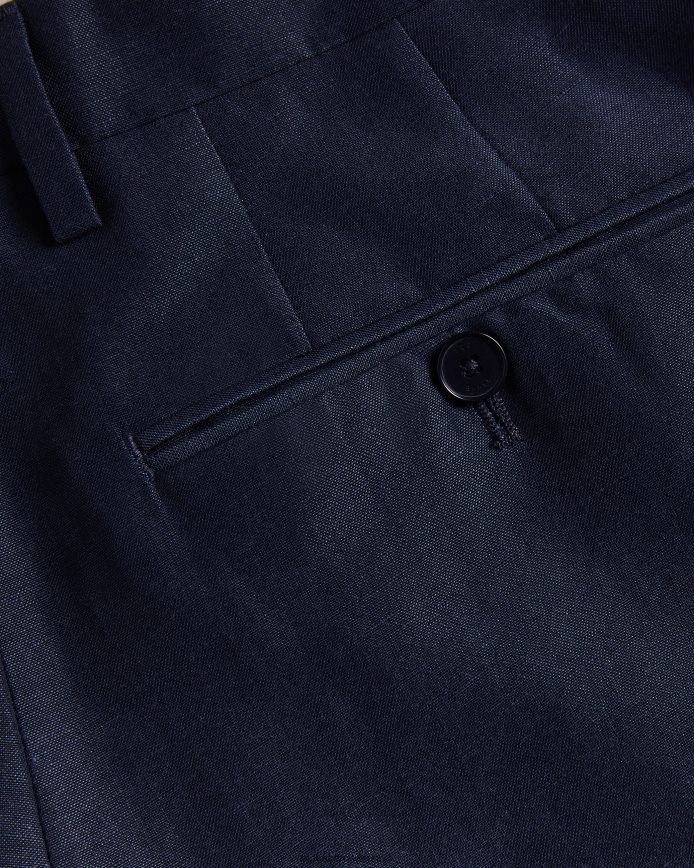 Ted Baker Lancet slim-fit wollen linnen broek marine kleding Heren 6R02N1469