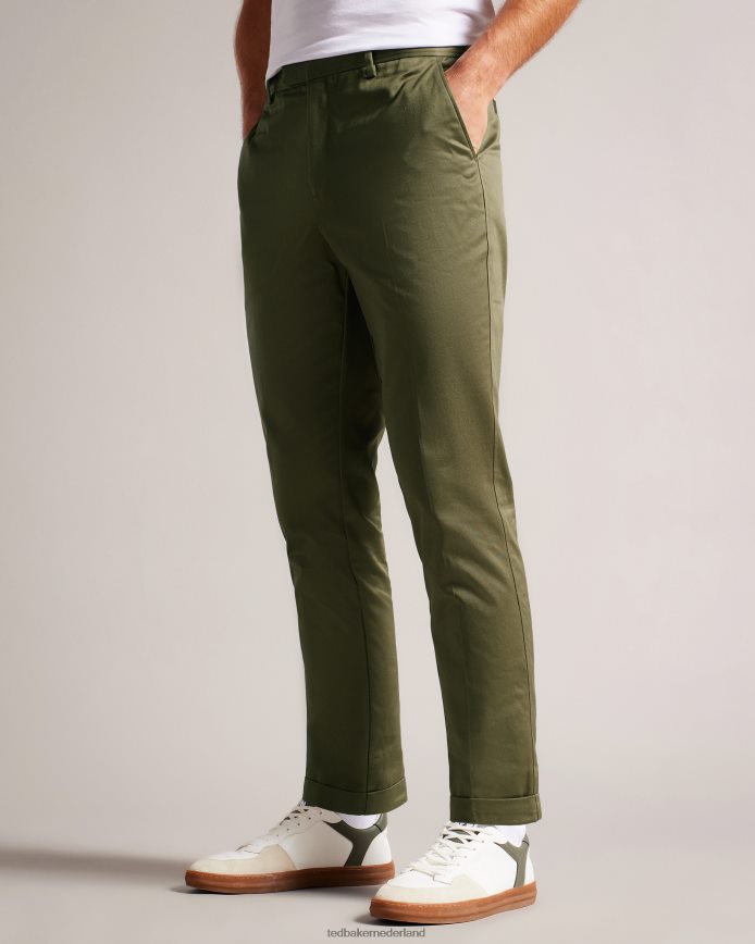 Ted Baker luciant slim-fit broek van keperstof donkergroen kleding Heren 6R02N1568