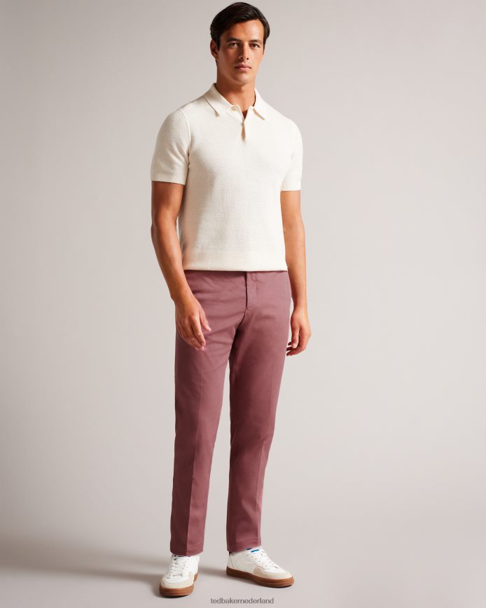 Ted Baker quarts broek met rechte pijpen en riem kastanjebruin kleding Heren 6R02N1266