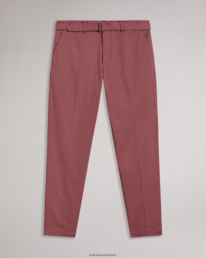 Ted Baker quarts broek met rechte pijpen en riem kastanjebruin kleding Heren 6R02N1266