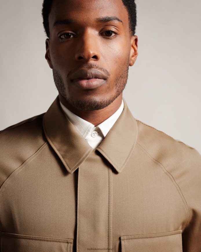 Ted Baker Finnj jasje van puur wol met raglanmouwen natuurlijk kleding Heren 6R02N1260