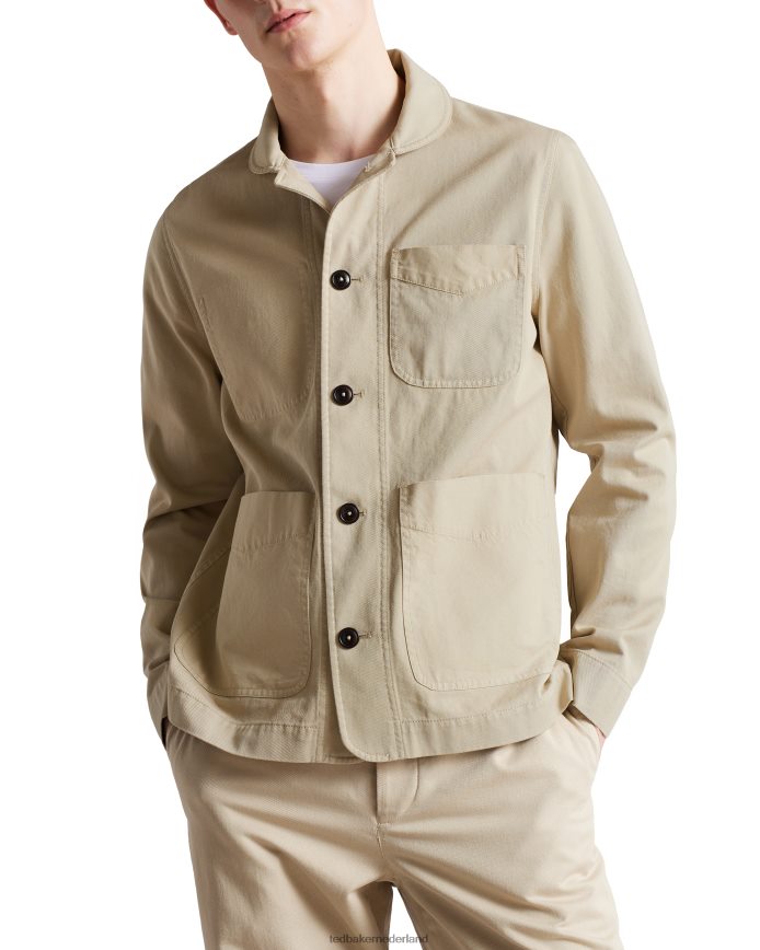 Ted Baker Ivel textuur blokjack ecru kleding Heren 6R02N1562