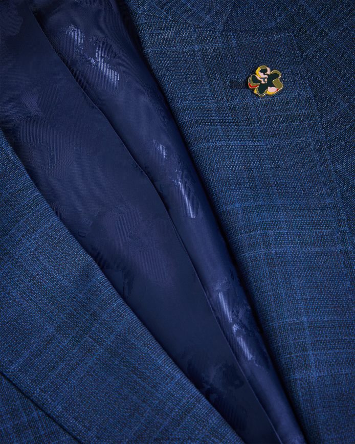 Ted Baker drydenj marineblauw geruit colbert marine kleding Heren 6R02N1483