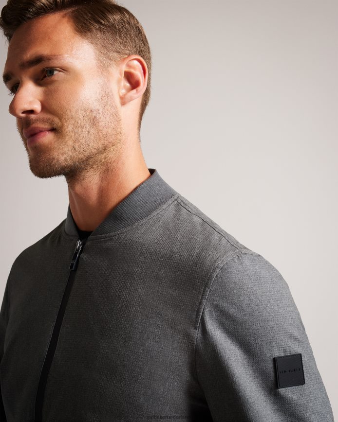 Ted Baker elmhrst stretchbomberjack met textuur grijs kleding Heren 6R02N1424