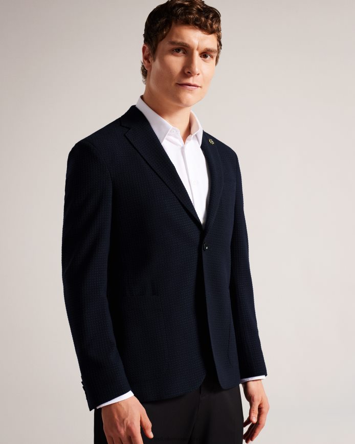 Ted Baker jvtunj getextureerd, ongevoerd jack marine kleding Heren 6R02N1613