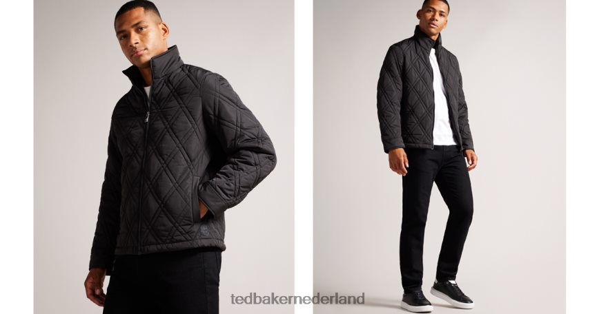 Ted Baker manby regenbestendig gewatteerd jack zwart kleding Heren 6R02N1241