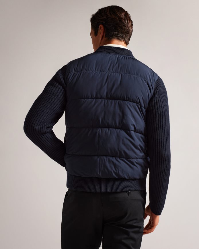 Ted Baker spores gewatteerd jack met lange mouwen en ritssluiting marine kleding Heren 6R02N1233