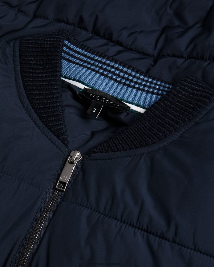 Ted Baker spores gewatteerd jack met lange mouwen en ritssluiting marine kleding Heren 6R02N1233