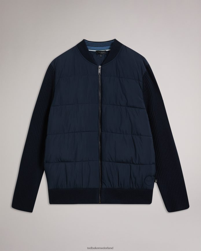 Ted Baker spores gewatteerd jack met lange mouwen en ritssluiting marine kleding Heren 6R02N1233