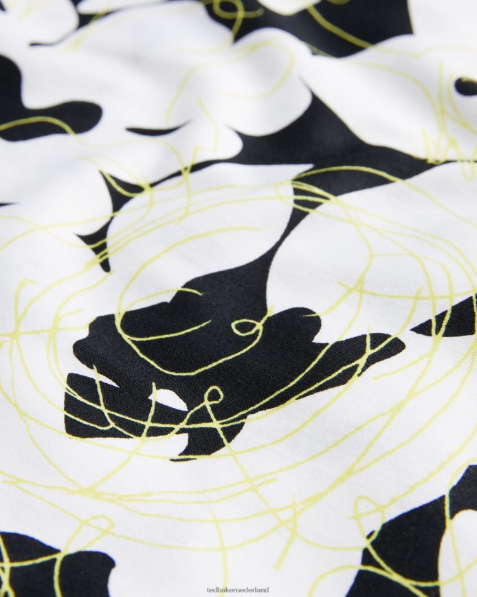 Ted Baker Altun overhemd met bloemenprint en korte mouwen licht geel kleding Heren 6R02N1257