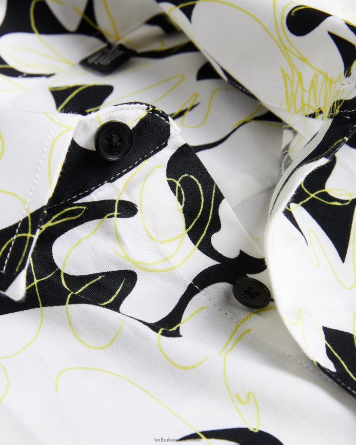 Ted Baker Altun overhemd met bloemenprint en korte mouwen licht geel kleding Heren 6R02N1257