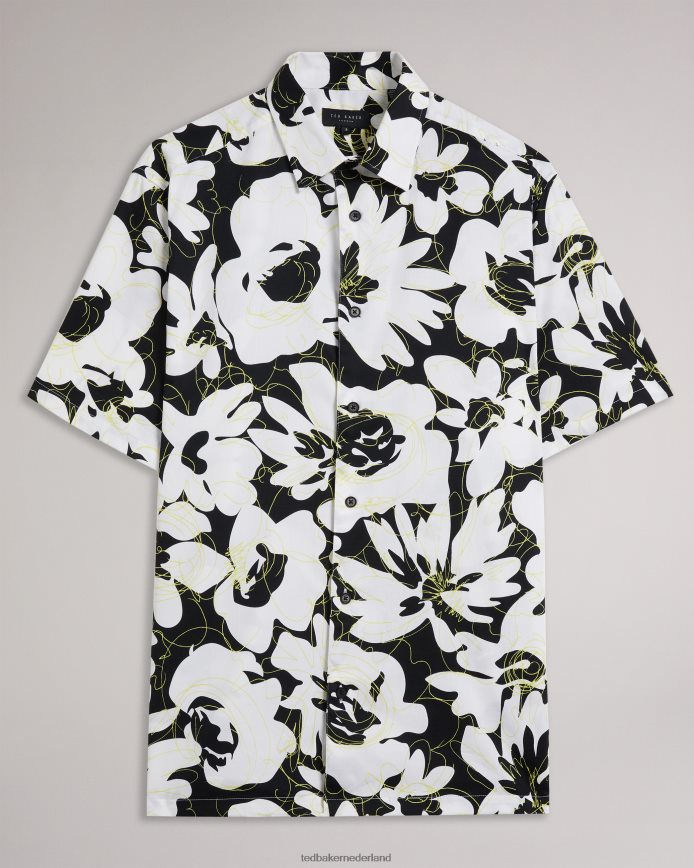 Ted Baker Altun overhemd met bloemenprint en korte mouwen licht geel kleding Heren 6R02N1257