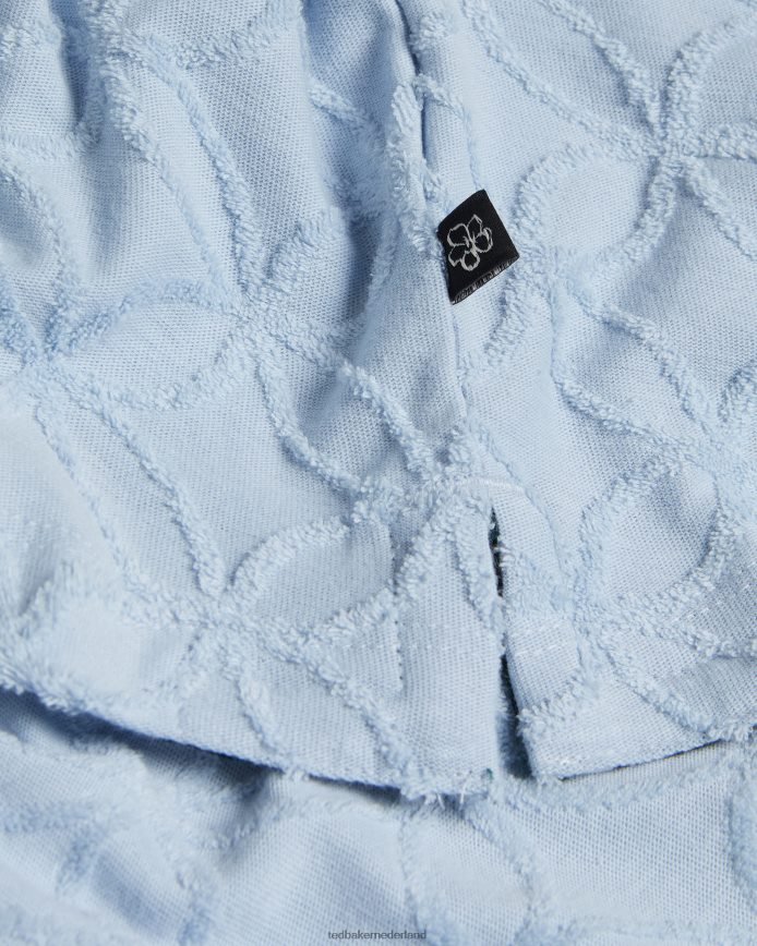 Ted Baker Maroc jacquard poloshirt met korte mouwen en rits pl-blauw kleding Heren 6R02N1321