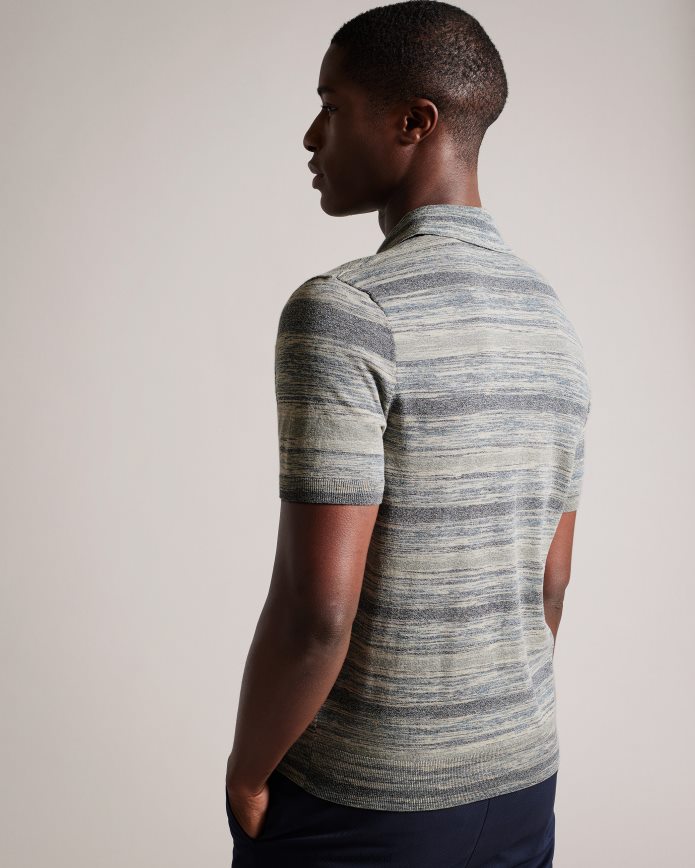 Ted Baker Mauda gebreid poloshirt met korte mouwen steen kleding Heren 6R02N1466