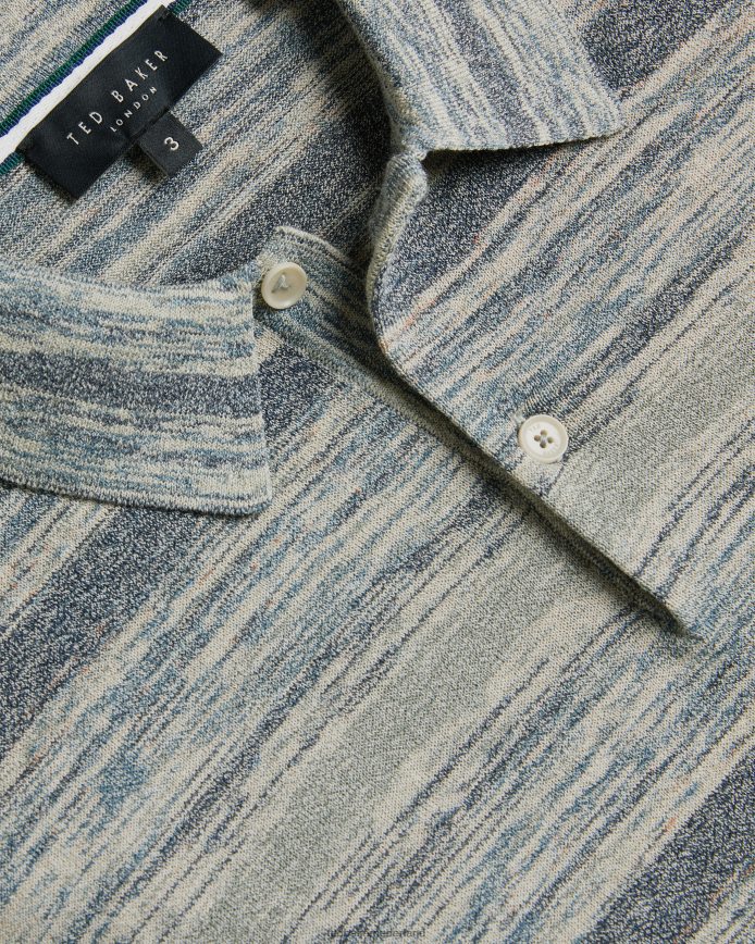 Ted Baker Mauda gebreid poloshirt met korte mouwen steen kleding Heren 6R02N1466