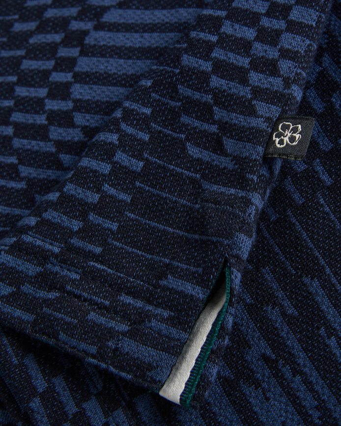 Ted Baker Ono jacquard poloshirt met korte mouwen marine kleding Heren 6R02N1444