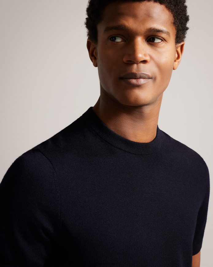 Ted Baker Senti gebreid T-shirt met korte mouwen marine kleding Heren 6R02N1591