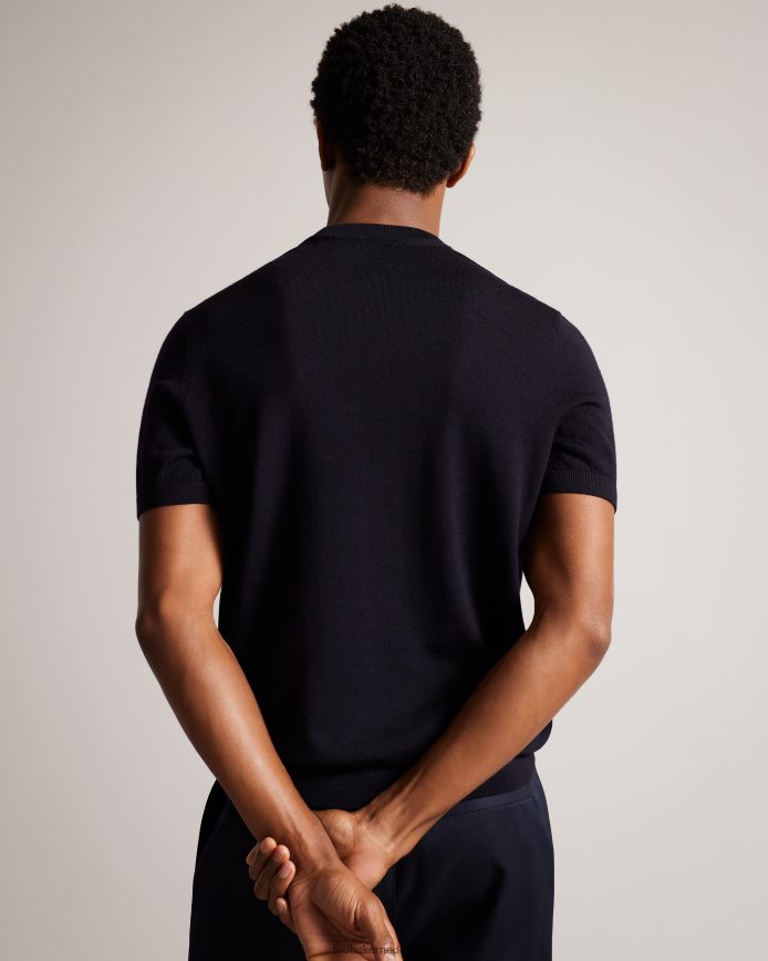 Ted Baker Senti gebreid T-shirt met korte mouwen marine kleding Heren 6R02N1591