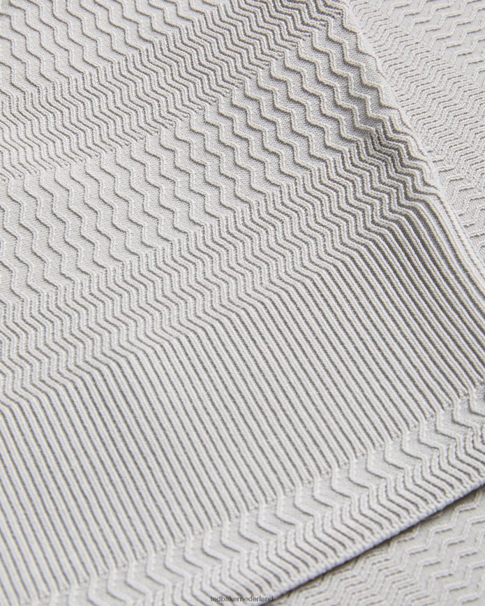 Ted Baker Stree getextureerd poloshirt met korte mouwen grijs kleding Heren 6R02N1363