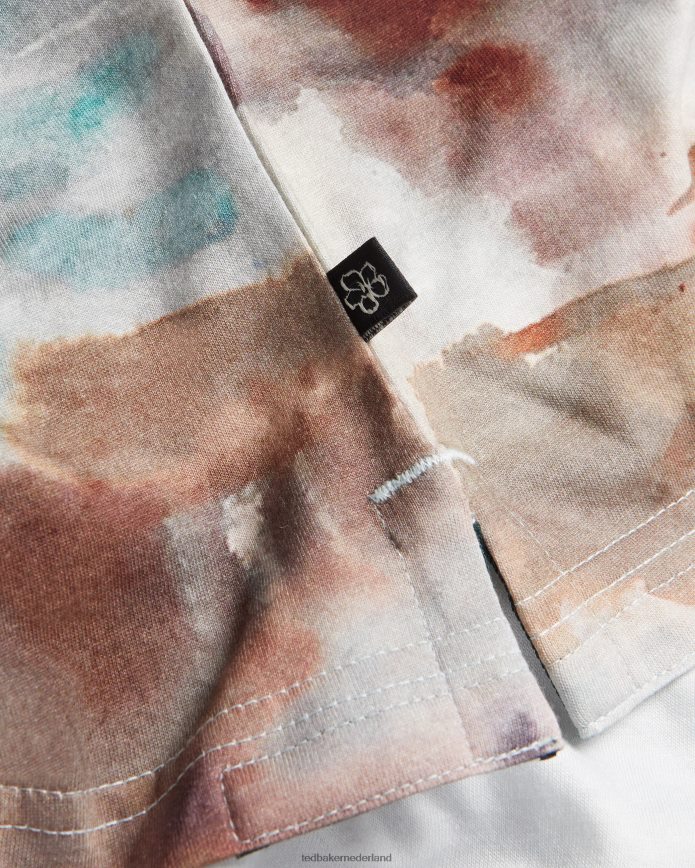 Ted Baker Tinot T-shirt met korte mouwen en abstracte print wit kleding Heren 6R02N1564