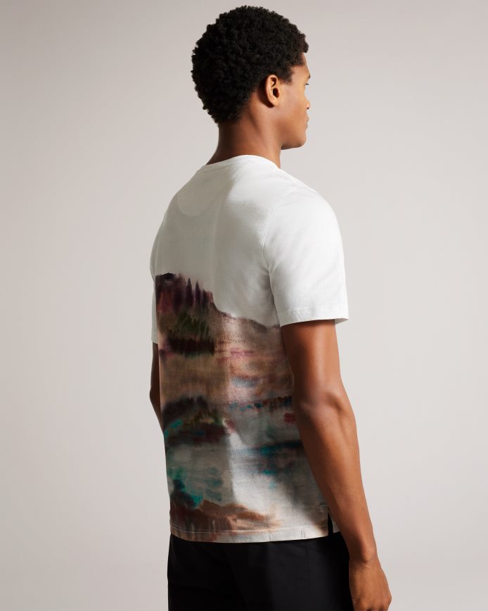 Ted Baker Tinot T-shirt met korte mouwen en abstracte print wit kleding Heren 6R02N1564