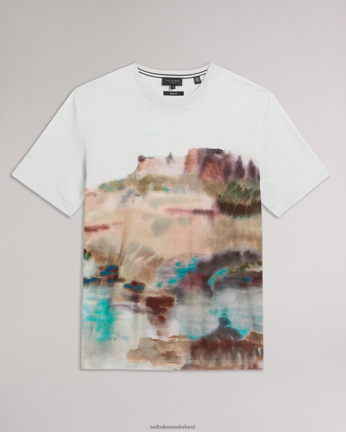 Ted Baker Tinot T-shirt met korte mouwen en abstracte print wit kleding Heren 6R02N1564