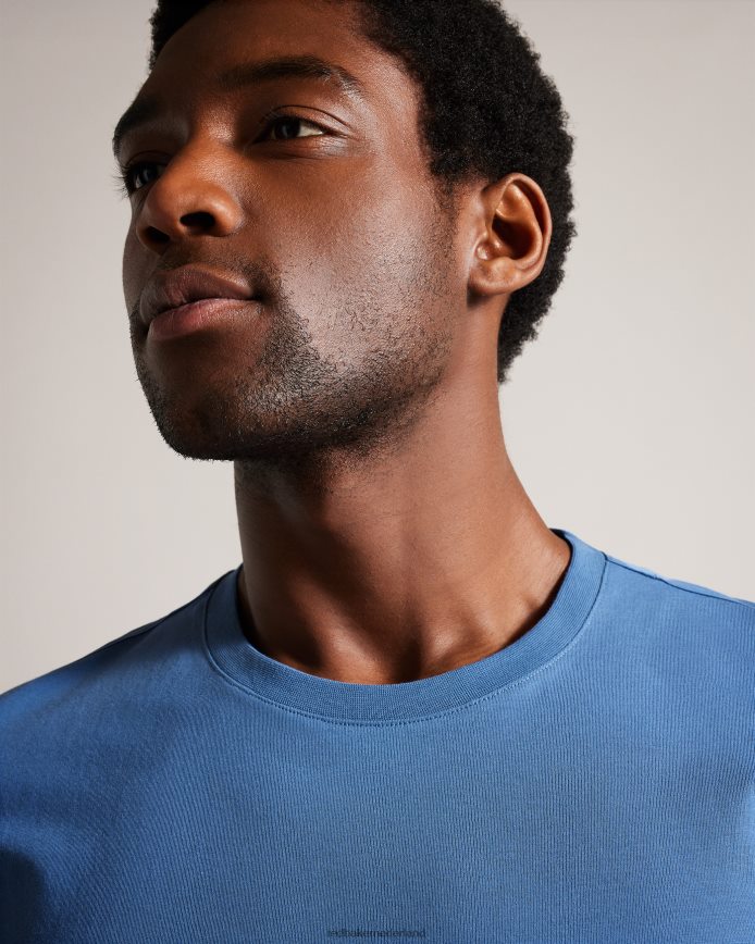 Ted Baker Tywinn effen T-shirt met korte mouwen en normale pasvorm blauw kleding Heren 6R02N1531