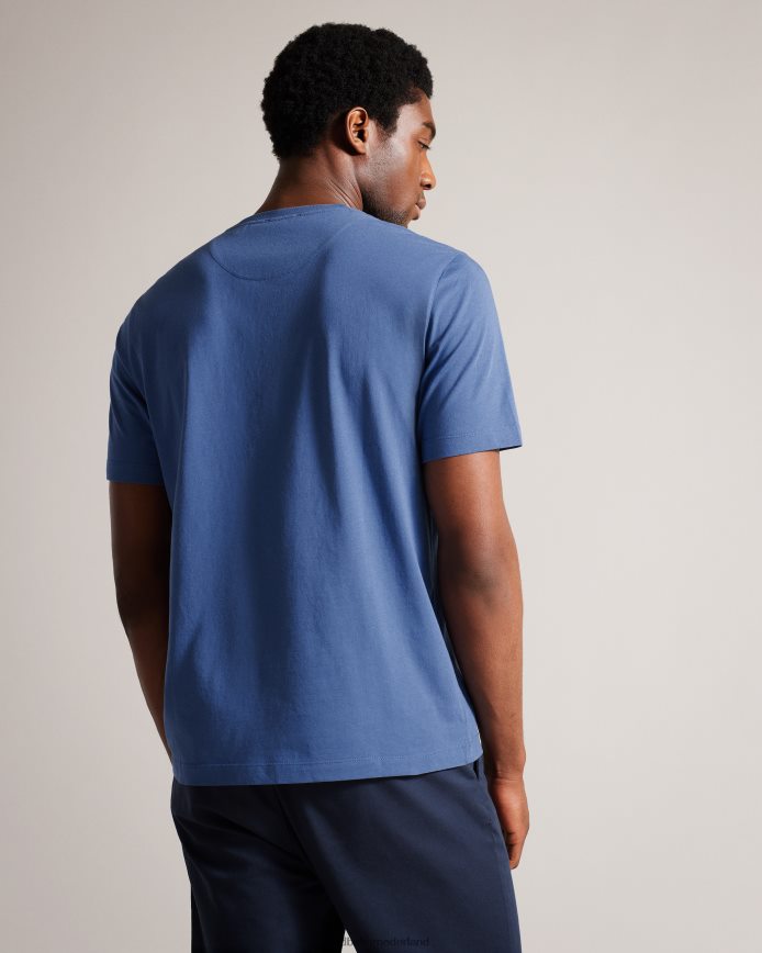 Ted Baker Tywinn effen T-shirt met korte mouwen en normale pasvorm blauw kleding Heren 6R02N1531