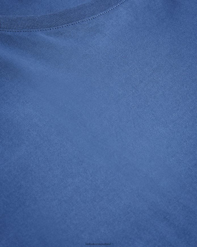 Ted Baker Tywinn effen T-shirt met korte mouwen en normale pasvorm blauw kleding Heren 6R02N1531