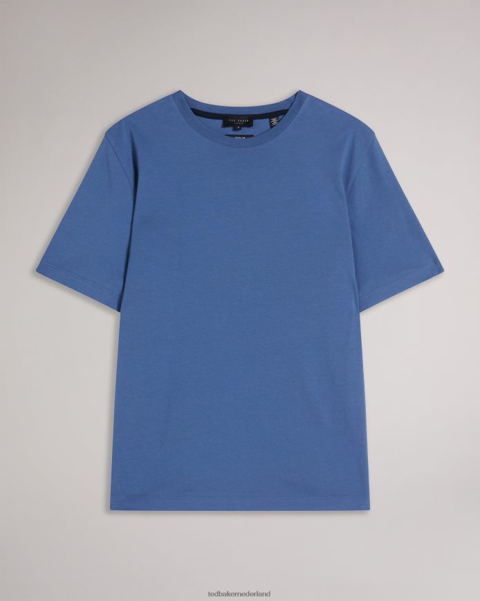 Ted Baker Tywinn effen T-shirt met korte mouwen en normale pasvorm blauw kleding Heren 6R02N1531
