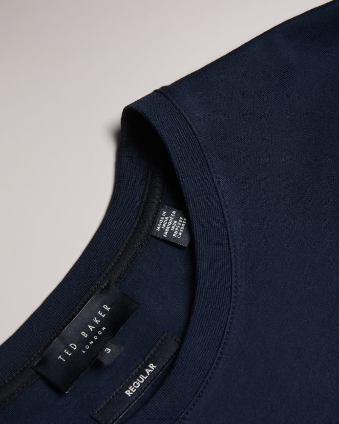 Ted Baker Tywinn effen T-shirt met korte mouwen en normale pasvorm marine kleding Heren 6R02N1561