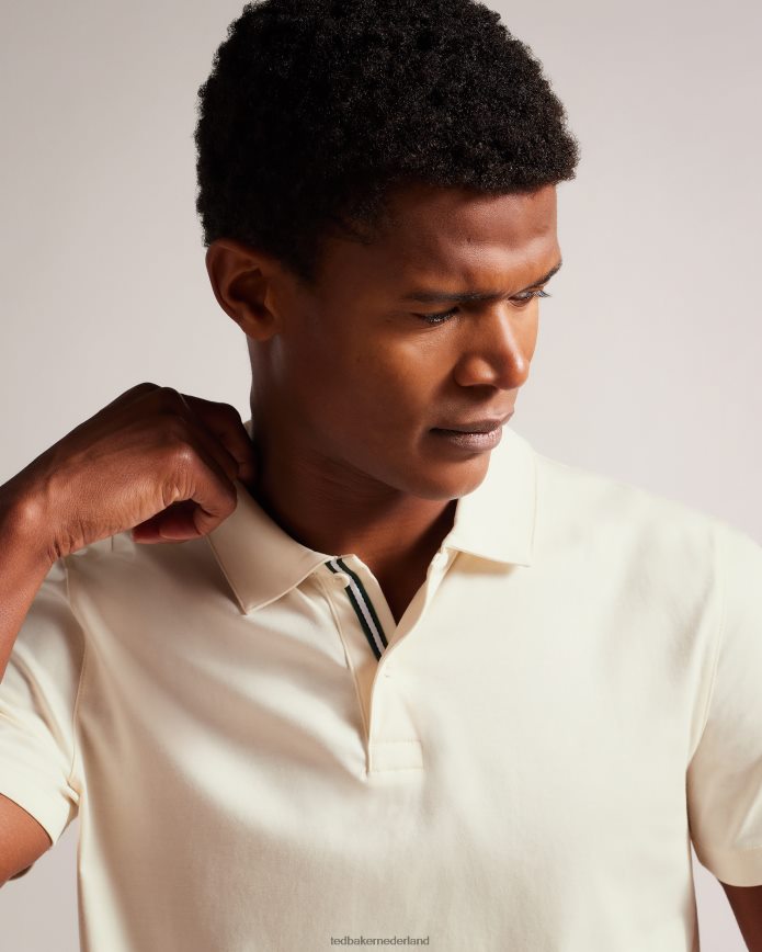 Ted Baker Zeiter slim-fit poloshirt met korte mouwen ecru kleding Heren 6R02N1433