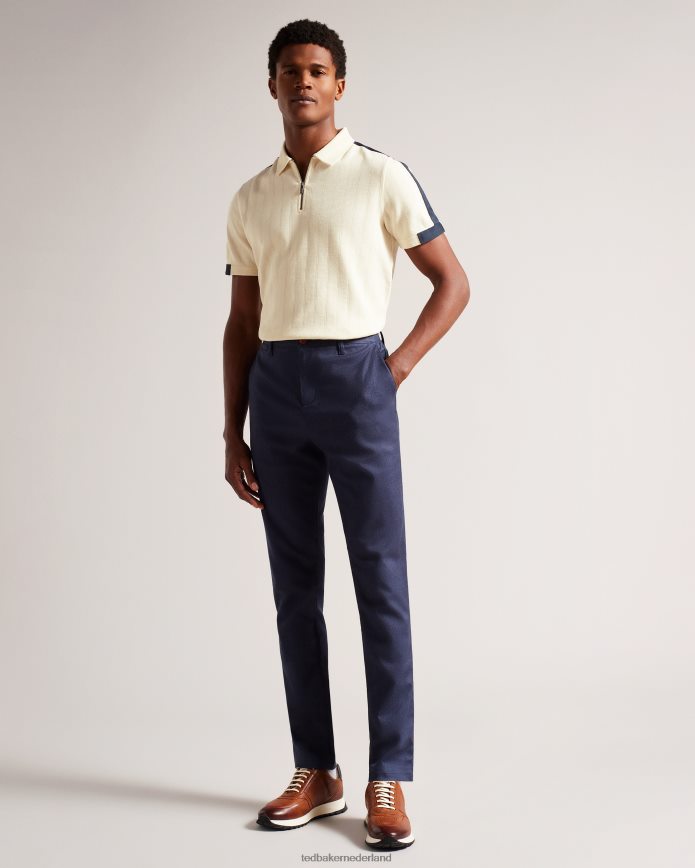 Ted Baker abloom poloshirt met korte mouwen en ritssluiting natuurlijk kleding Heren 6R02N1272